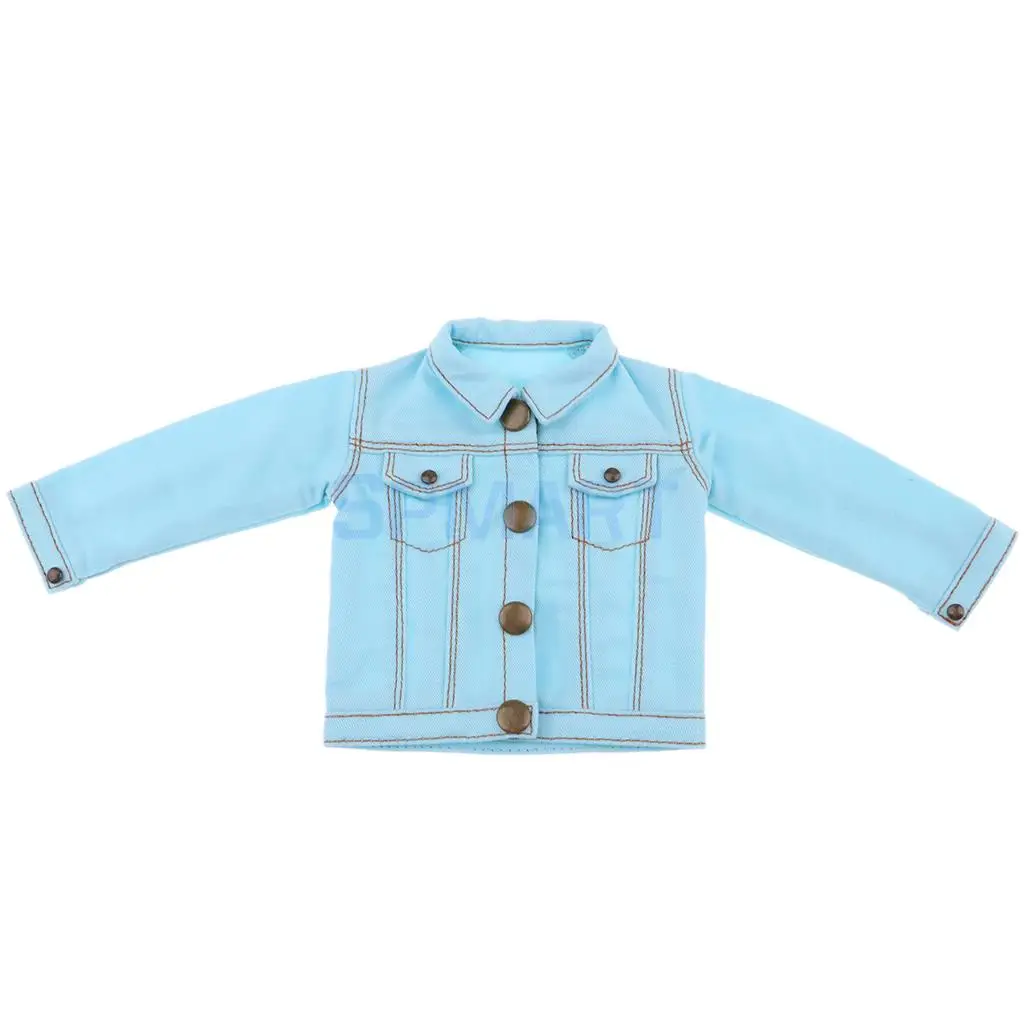 Модное джинсовое пальто куртка с длинными рукавами для 1/6 BJD AOD как YOSD Dollfie Кукла аксессуар - Цвет: Blue