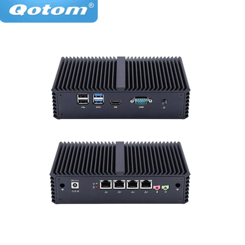  Free Shipping Fanless Mini PC Celeron 3205U/Core i3/Core i5 4 Intel LanUsed As A Router/ Firewall/ 