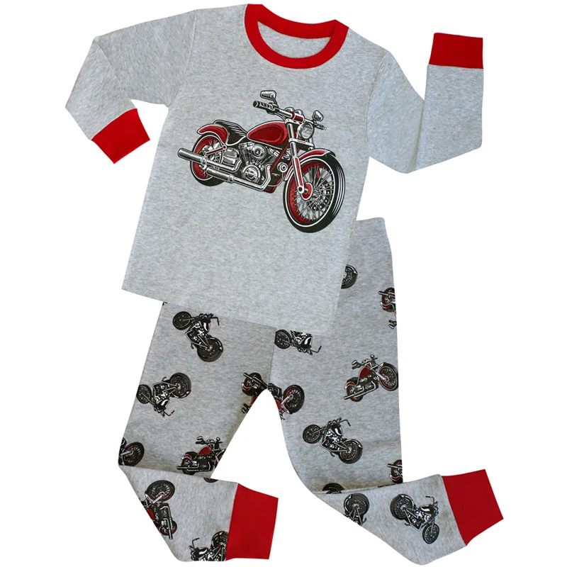 Пижама с длинными рукавами для мальчиков; детская пижама с самолетиком; детская пижама из хлопка; детская одежда для сна; комплекты одежды для девочек; одежда для малышей - Цвет: PA05