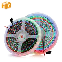 WS2812B RGB Changeable Smart Pixel LED Strip DC5V Black / White PCB 30 / 60 / 144 LEDs/m