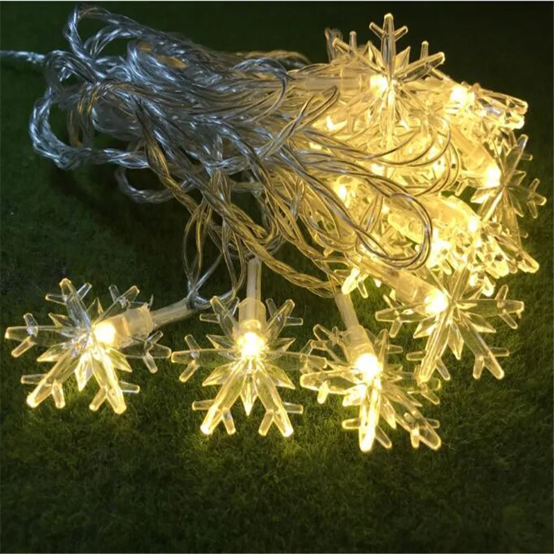 

50Led bulbs Snowflake Pendant light Fairy Bedside Lamp Christmas Tree Decorative String Light Wedding Party Home Lawn Garland