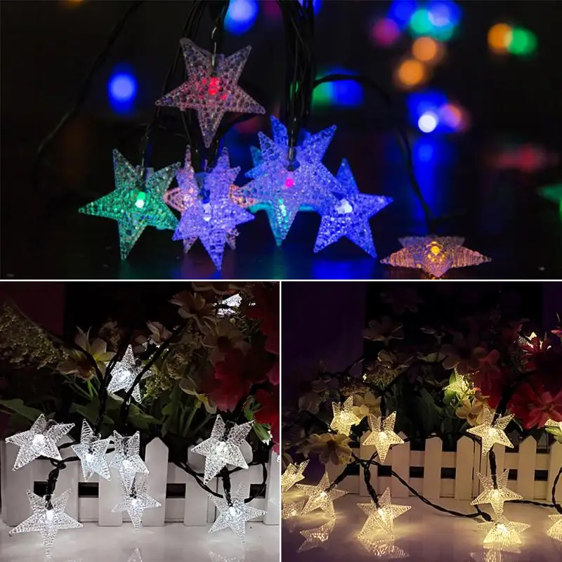Solar Star Light String 20led Lanterns Christmas Day Garden Solar Star Light String 20led Lanterns Christmas Day Garden Decorative Lights Outdoor Waterproof In Lighting Strings From On