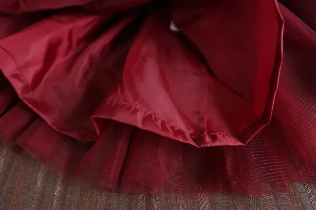 AiLe Rabbit/Новое кожаное платье принцессы для девочек вечерние платья красное платье-пачка с блестками и вуалью детская одежда со стразами Одежда для дня рождения и свадьбы, k1