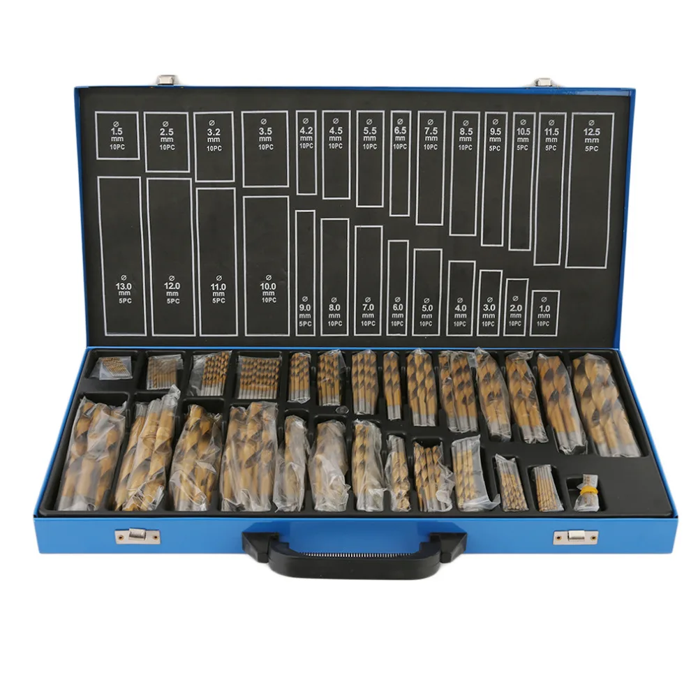 

High Quality Universal 230 Pieces Twist Drill Bit Set Metal Case In Protable Carry Case Hot Sale