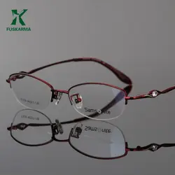 FUSKARMA женская половина-кадр очки для чтения Женская мода набор системы количество дальновидные Комиссии лет очки сплава рама
