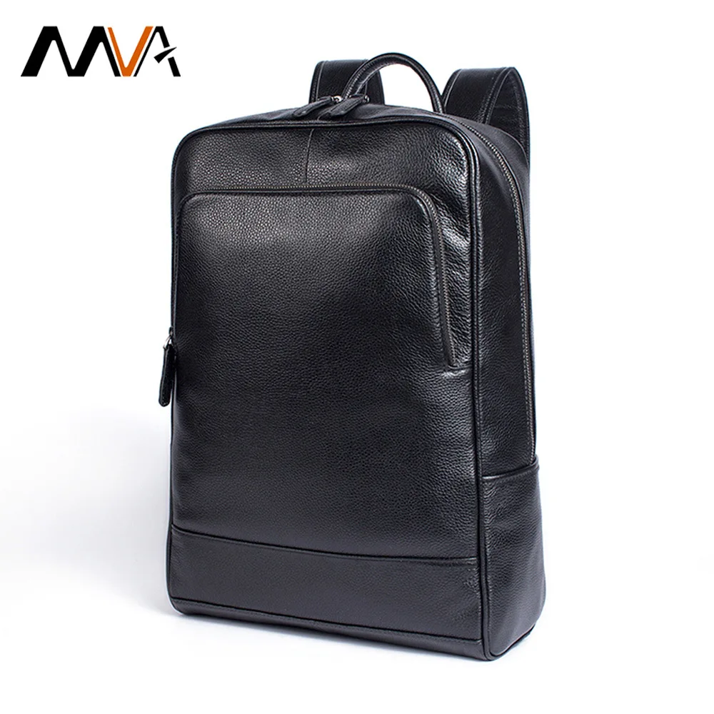 

MVA Women Men's Backpack Genuine Leather School Bags Fashion Male Laptop Female Backbag Large Capacity Student Business Bag