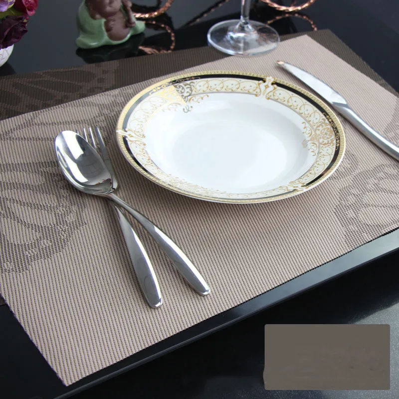 table Mats Sets Crossweave PVC Washable Tableware accessories Durable Dining Table Outdoor 30*45cm Home Decoration | Дом и сад