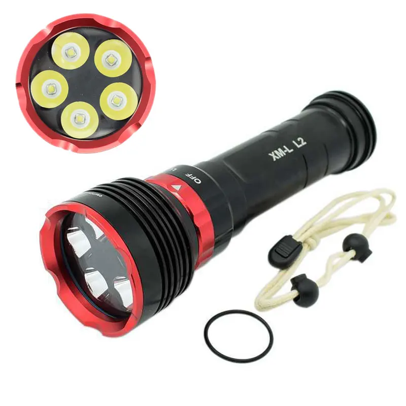

Scuba Diving Flashlight L2 Torch 18650 Underwater 100m XM-L2 High Power Dive Lantern Diving Lamp Waterproof Video Led Flashlight