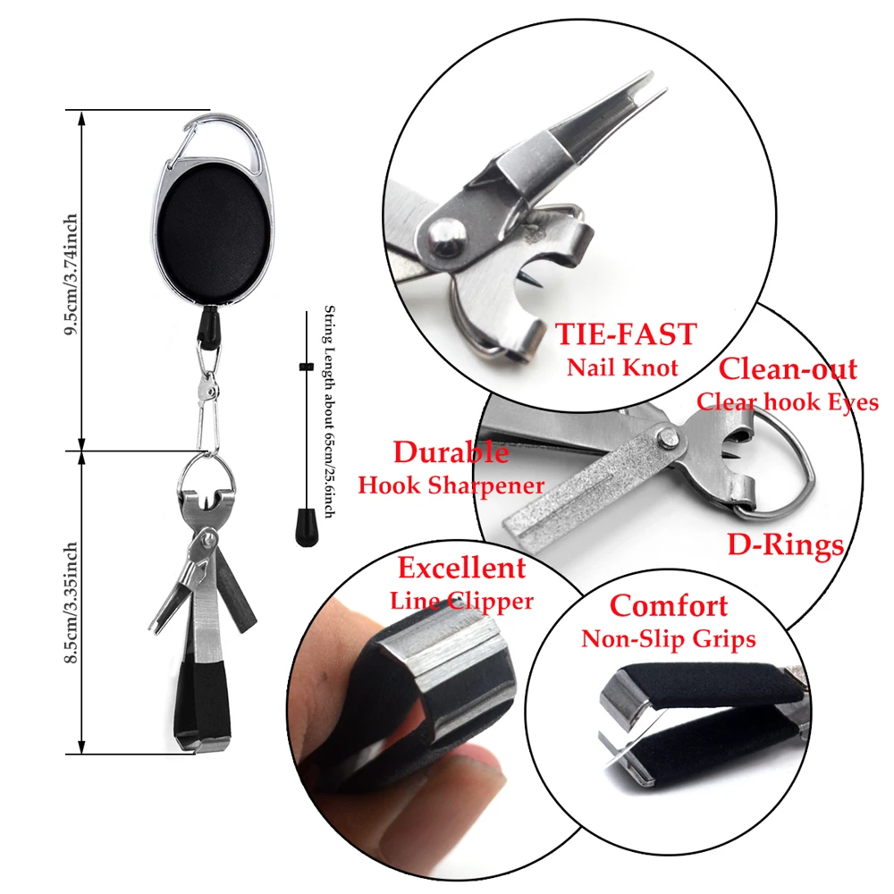 Floating Fish Gripper Fly Fishing Tackle Multipurpose Knot Tool 3 In 1 Fish  Lines Clipper Retractor Scissors Hook Sharpener - AliExpress