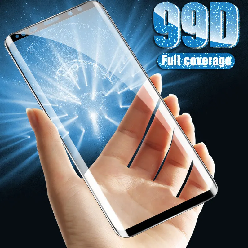 

99D Tempered Glass For Samsung Galaxy S8 S9 S7 S6 edge Plus Full Coverage Screen Protector On The Note 8 9 S8 S9 Protective Film