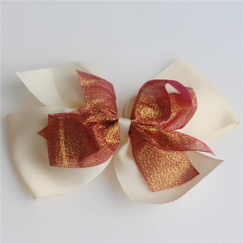 

Kids Headband Big Bowknot Aligator Clip Mixed Color Headwear