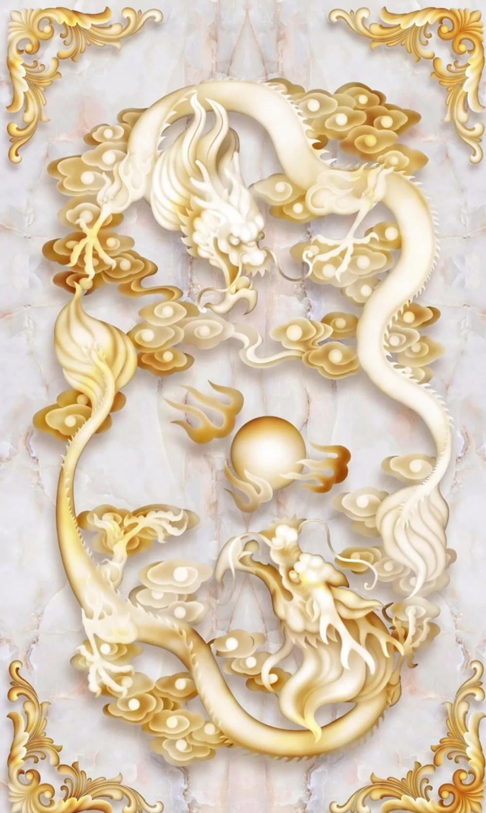 Изготовленный на заказ пол beibehang Живопись 3d Китайский Erlongxizhu рельеф нефрита резьба 3D во внутренних помещениях; разбираемый пол самоклеющаяся декоративная живопись