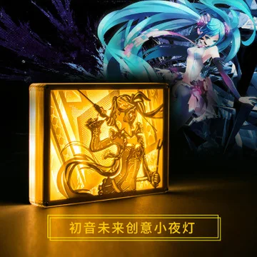 

Night Lights Hatsune Miku Night Lights Shadow Paper Carving Lamps Bedroom Bedside Night Lights Decorative Lights Gifts