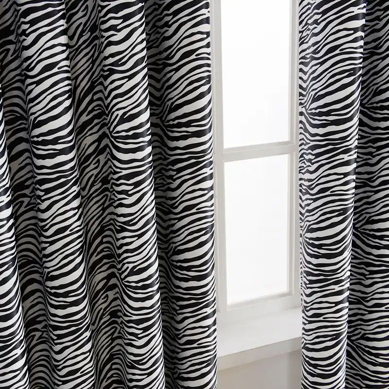 Topfinel Black And White Zebra Print Curtain For Living Room