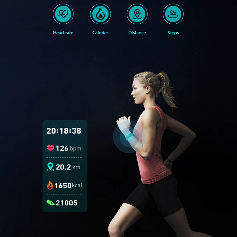 Color Screen Men Women Smart Watch Sport Fitness Bracelet Blood Pressure Monitoring Heart Rate Monitor Fitness Tracker Bracelet