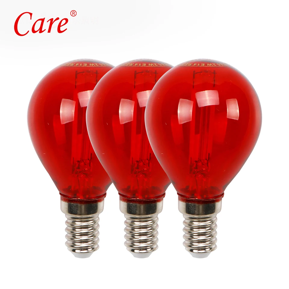 

Care Holiday Red Filament Light Edison Bulb LED Bubble Ball Bulb 2W E27/E14 Low Power LED Light Lamp Bulbs Lampada LED Bombillas