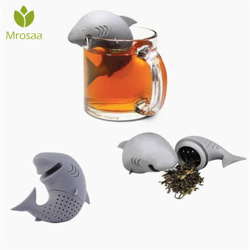 

Newest Leaf Tea for Brewing Shark Shape Silicone Tea Strainer Tea Infuser Tea Coffee Candy Teaware Accessories Kitchen Tools