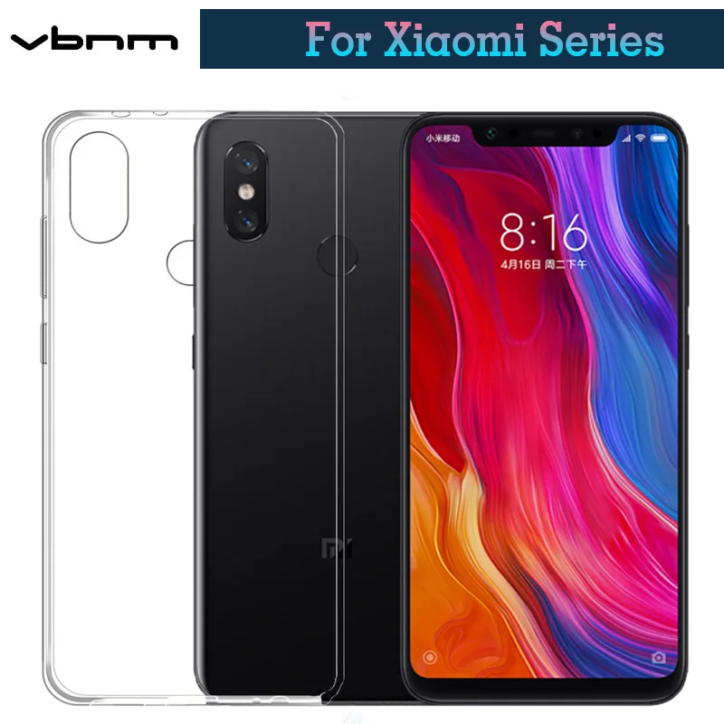 Для Xiaomi 8 Lite 6 6X случае тонкие мягкие ТПУ Силиконовый гель прозрачный чехол задняя