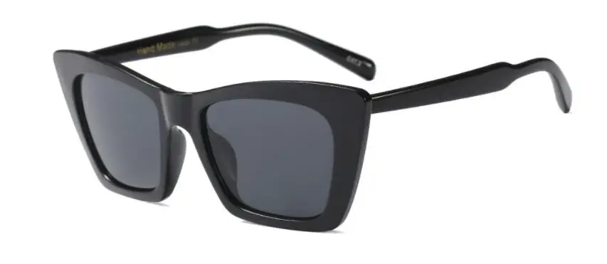 Квадратные Солнцезащитные очки кошачий глаз, женские модные роскошные очки, красные Оттенки для женщин, яркие черные солнцезащитные очки для мужчин, высокое качество, UV400 - Цвет линз: C4 bright black gray