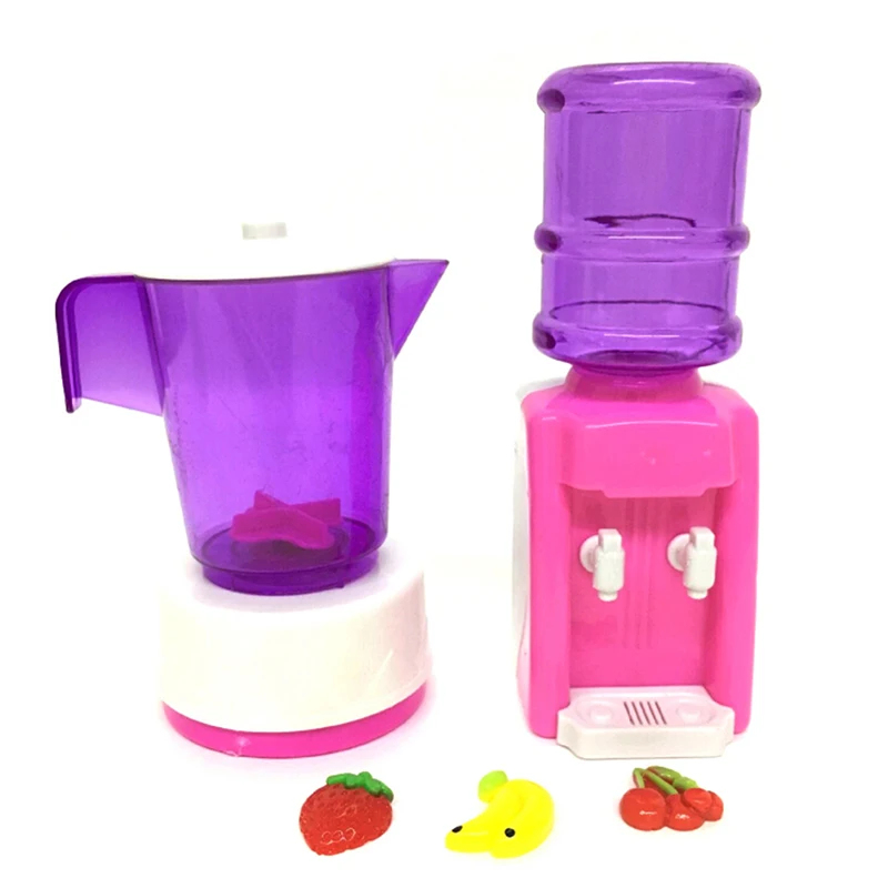 1set Plastic Furniture Random Color Mini Water Dispenser Juicer Toys