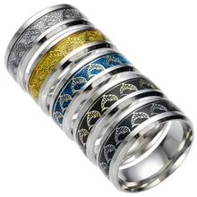 MIXMAX 20 шт кольцо с дельфинами для мужчин и женщин из нержавеющей стали красивый классический узор резьба 8 мм широкий полированный Модный Ювелирный продукт
