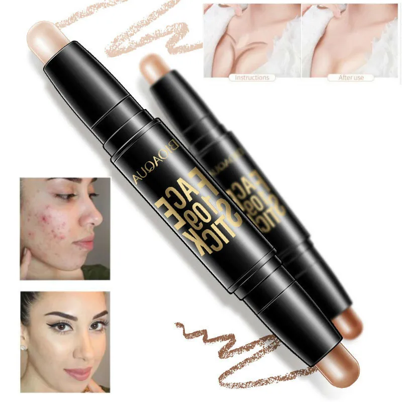 

Face Makeup Concealer Pen Multi Effect Double Head 3D Bronzer Highlighter Stick Texture Contour Pencil Brand Foundation Cream