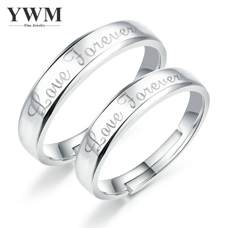 YWM 925 Sterling Silver Love Forever Ring Couple Ring Korean Fashion