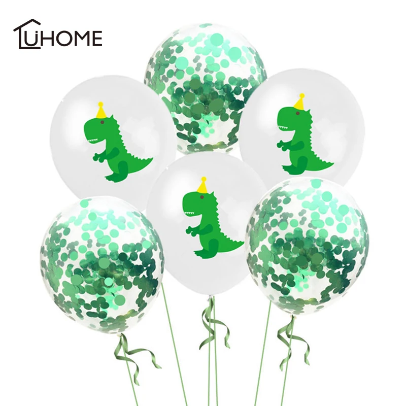 

Green Dinosaur White Balloon Dinosaur Party Supplies Birthday Dot Confetti Baloons Birthday Party Decorations Kids Baby Shower