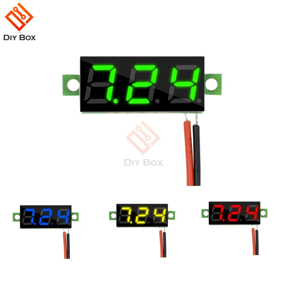 

0.28 inch DC 12V Mini LCD Digital Voltmeter Voltage Meter Panel Volt Tester Detector Monitor 2 Wire Red Green Blue Yellow LED