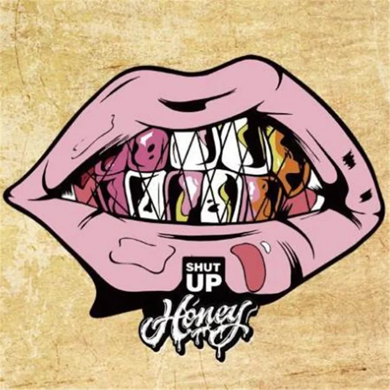 

Fashion Punk Patch Clothes 23CM Cool Lips Stickers Thermal Transfer Printing T shirt Women iron on patches for clothing