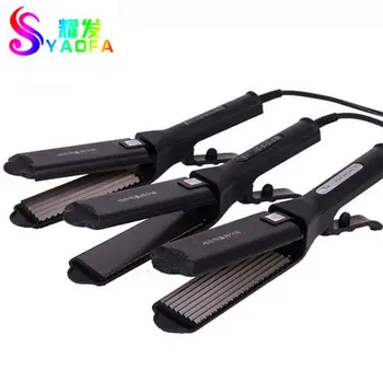 

Temperature Control Hair straightener Flat Iron Professional Crimper Fluffy Small Wave Hair Curler Titan Corrugated Curling Iron