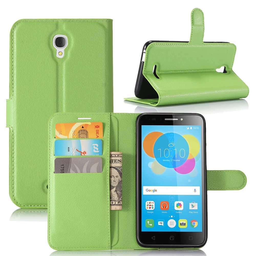 Alcatel Pixi 4 5012 г 5012F Чехол Флип Роскошный кошелек из искусственной кожи ТПУ кремния