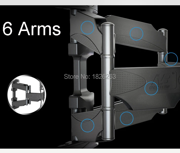 NB 757-L400/DF600 32-70 дюймов ТВ настенное крепление 6 поворотных рычагов полное движение выдвижной поворотный кронштейн для экрана Стенд Плазменный держатель
