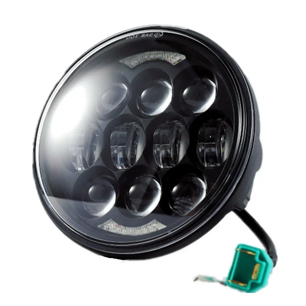 105W 5-34 5.75 Daymaker LED Projector Headlight for Harley Davidson Motorcycles Headlamp Driving Lights (DOT Approved) Black (18)