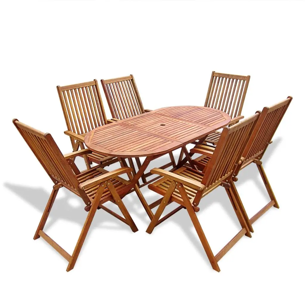 vidaXL Seven Piece Outdoor Dining Set Woodoutdoor dining setoutdoor