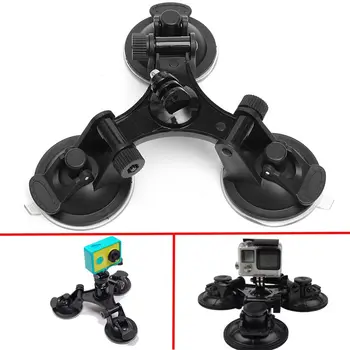 

ABKT-Car Triple-Suction Cup Mount Holder Stand Low Angle For GoPro SJCAM