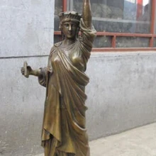 3" Западная бронзовая медная Классическая Статуя Богиня Свободы Художественная Скульптура