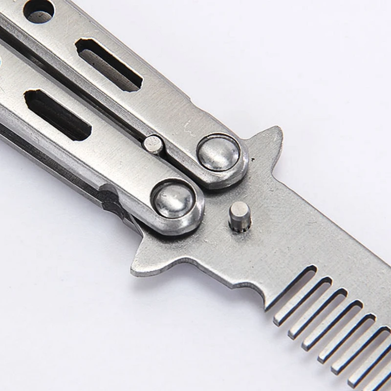 Черный серебристый тренировочный нож бабочка из нержавеющей стали Balisong Trainer