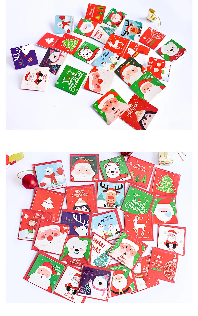168 шт./лот Новый Санта Клаус с рождественскими рисунками Малый Набор открыток/мини-открытка/Спасибо визитная карточка/Сообщение карты