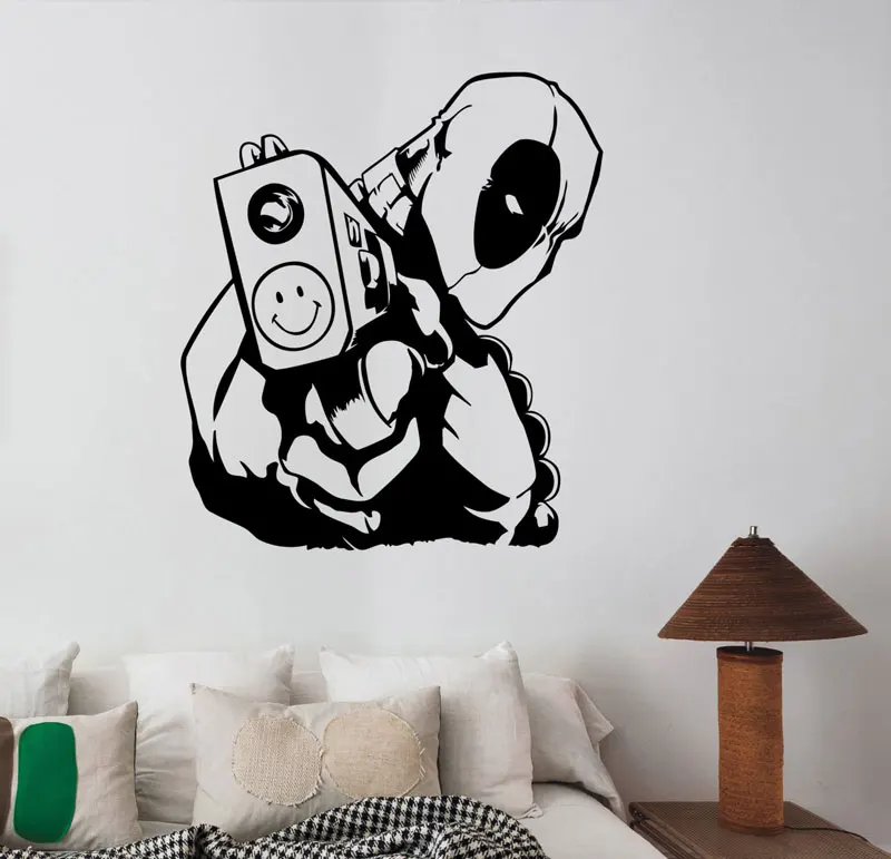 

Vinyl detachable decal superhero dead waiter home living room art deco bedroom children boy room decoration CJY07