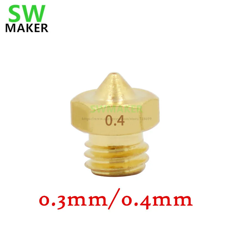

Double Colors Nozzle 0.3mm 0.4mm Copper nozzle 1.75mm Filament M6 For Cyclops Extrusion 3D Printers Parts