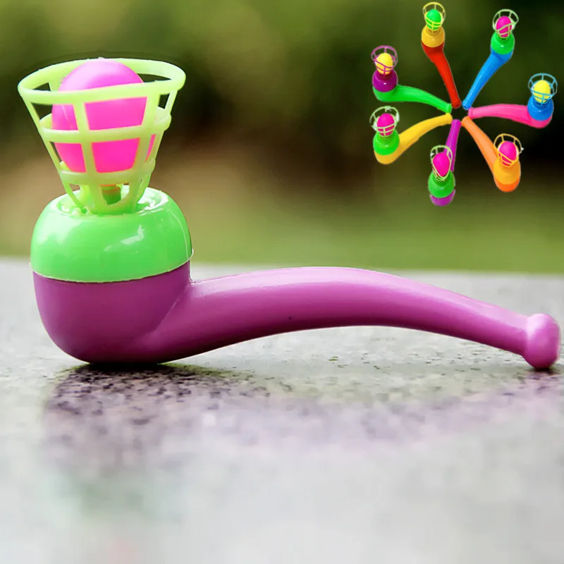 1Pcs Plastic Pipe Balls Toy Blow Blowing Toys Wedding Kid Children Gift