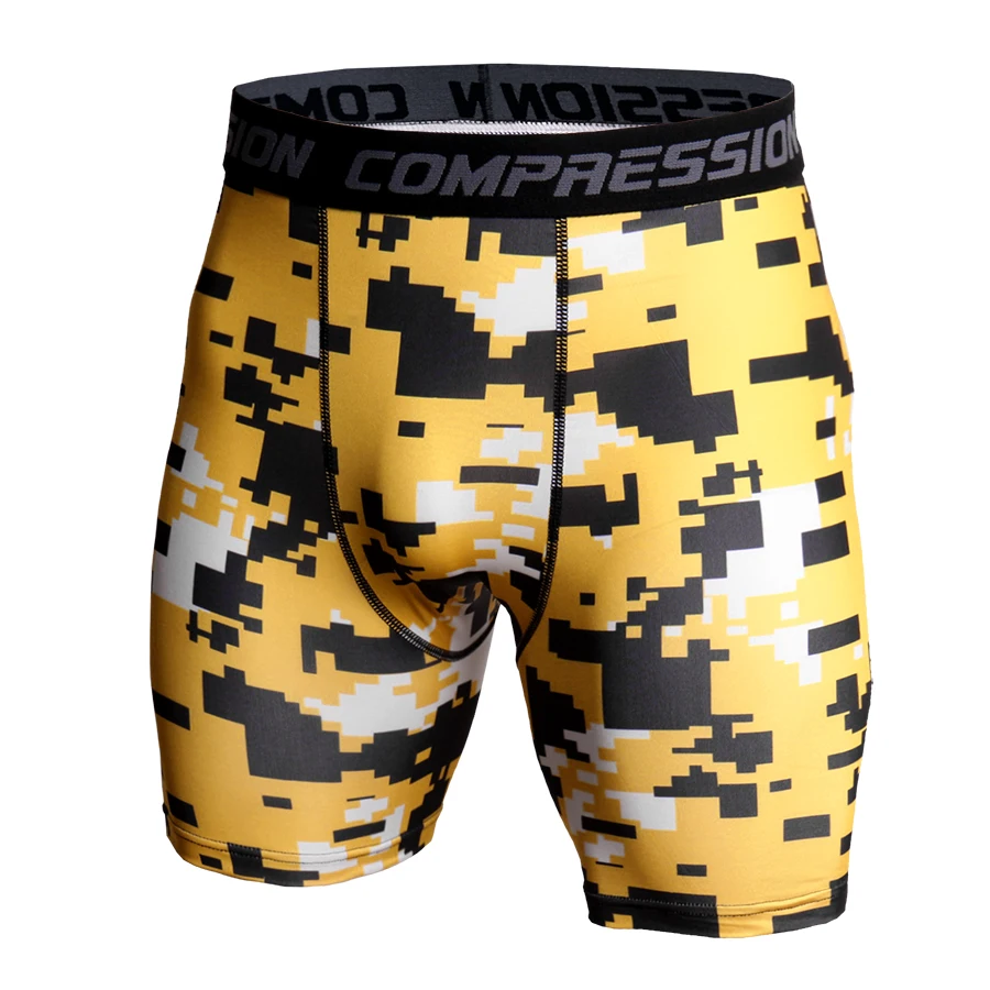 Men Compression Under Layer Short Pants Fashion 3D Print Camouflage Athletic Tights Shorts Bottoms Skinny Shorts Men Bottom casual shorts