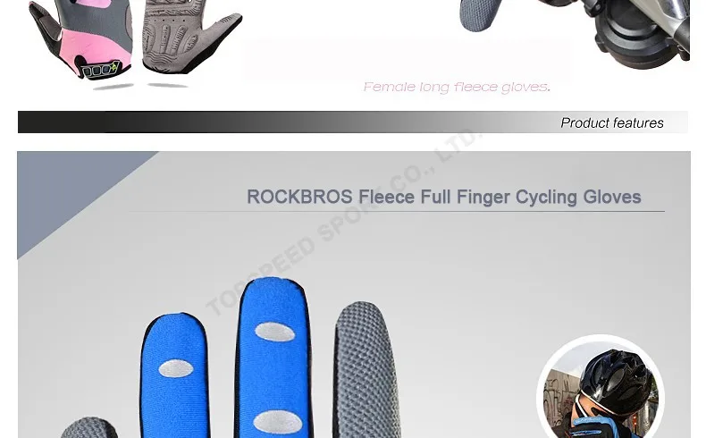 RockBros Велоспорт Зимние Перчатки 5 Цветов Сенсорный Экран Руно Тепловые Полный Палец MTB Дорога Велосипед Перчатки Guantes Ciclismo