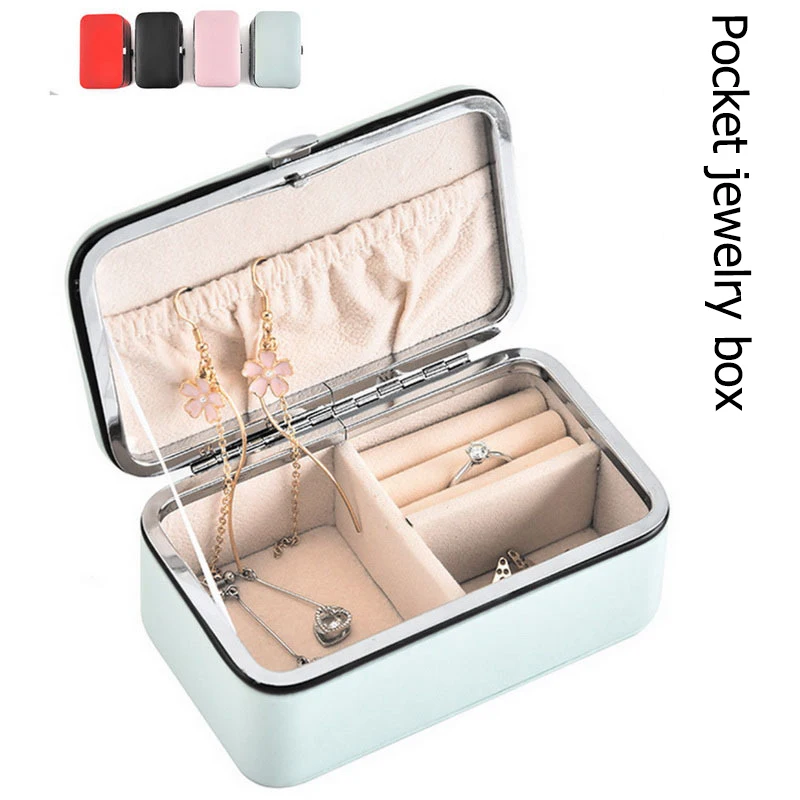 

Portable Pocket Small Travel Jewelry Ring Earrings Necklace Storage Carrying Case Bracelet Accessories Holder Organizer Gift Box
