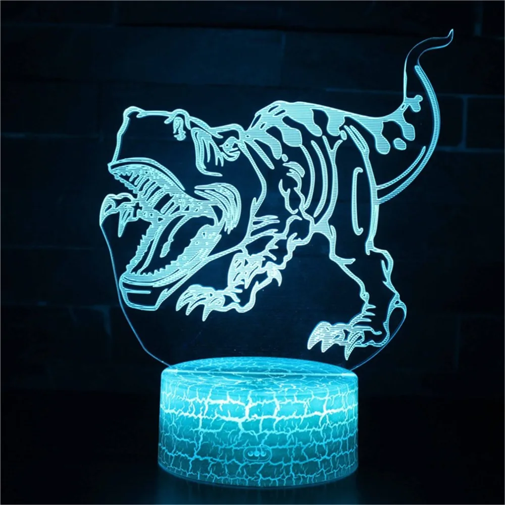 

3D Illusion Led Lamp Dinosaur 7 Color Led Bulb Decoration Animal Night Light Touch Sleeping Nightlight Table Lamp Boys Gifts