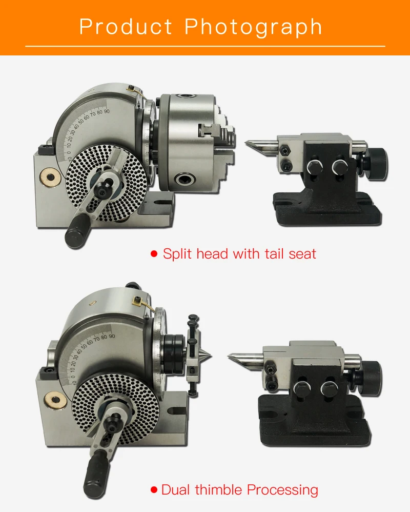 Делительная головка 5 дюймов 3 кулачковый патрон прецизионная полууниверсальная делительная головка для станка с ЧПУ поворотный стол ось вращения 4-я ось