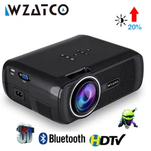 WZATCO CTL80 Android 6 Wifi Smart Portable Mini LED 3D TV Projector Support Full HD 1080p 4K Video Home Theater Beamer Proyector