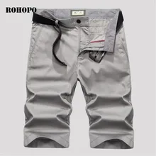 ROHOPO летние новые материал бамбуковое волокно проветривают свободные мужские повседневные шорты, однотонные хорошего качества длиной до колена, мужские шорты