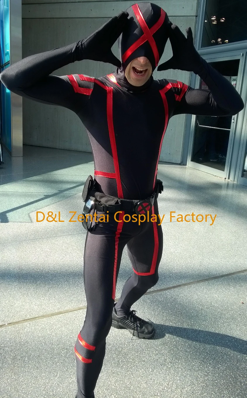DHL, мужской костюм супергероя черного и красного цвета для Хэллоуина, XM1358